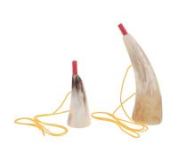 VICASKY 2pcs Viking War Blowing Horns Made from Authentic Ox Horn with Loud and Sound, for Pirate Costume Props and Outdoor Festivals Party Performance