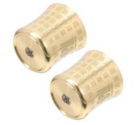 VICASKY 2Pcs Vintage Brass Tea Cups Set Asian Matcha and Kung Fu Tea Mugs for Buddhist Worship Water Offering Bowls Chinese Teaware for Espresso and