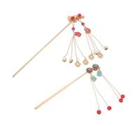 VICASKY 2pcs Vintage Chinese Flower Hair Sticks Lightweight Metal Hairpins with Coin Floral Design Ancient Headdress for Hanfu Weddings Festivals Traditional Events Elegant Accessories for