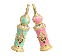VICASKY 2Pcs Vintage Decorative Perfume Bottle Refillable Essential Oil Container Small Glass Fragrance Atomizer for Travel Elegant Design with Sophisticated Appearance