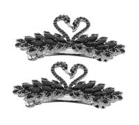 VICASKY 2Pcs Vintage Rhinestone Swan Hair Clips Metal Spring Barrettes for Women Durable Crystal Headpieces for Wedding and Elegant Hairstyles