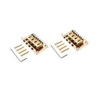 VICASKY 2pcs Vintage Style Metal Bass Bridge for String Guitar Height Screws Suitable for Jazz Golden Finish