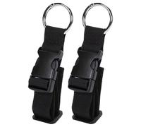 VICASKY 2pcs Walker Hooks for Elderly and Seniors, Black Fabric and Plastic Material, Featuring Easy Attachment and Robust Durability, with Double Rollator Purse Clip Layout and Detachable