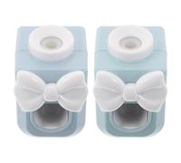 VICASKY 2pcs Wall-Mounted Automatic Toothpaste Dispenser and Squeezer Kit for Bathroom with Cartoon White Bow Design Toothpaste Tube Pump Holder for Easy Squeezing and Storage
