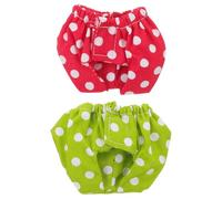 VICASKY 2pcs Washable Small Pet Diapers for Squirrels and Guinea Pigs - Reusable Absorbent Elastic Pants with Leakproof Design, Medium Size, Red White Dot Green White Dot for Outdoor Use