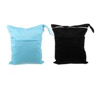 VICASKY 2pcs Waterproof Baby Diaper Storage Bag with Dual Zippers for Cloth Diapers and Wet Bags Portable Infant Organizer for Boys and Girls Random Color