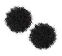 VICASKY 2pcs Wavy Ponytail Extension Afro Puff Hairpiece Clip Women Updo Hair Accessories