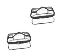 VICASKY 2pcs Wedding Day Emergency Kit for Bride Transparent Makeup Bag Portable Cosmetic Pouch with Handle Clear Travel Toiletry Organizer for Women Bridesmaids