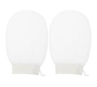VICASKY 2pcs White Rayon Exfoliating Gloves Lightweight Design for Body Skin Cleaning, Shower Scrub Gloves for Home Bath Use on Arm and Leg