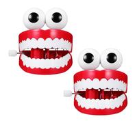 VICASKY 2pcs Wind Up Walking Chattering Teeth Toys - Plastic with Eyes, 2. 59" Kids Party Favors, Novelty Prank Toy for Birthday, Halloween & Shows