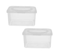 VICASKY 2pcs Wipe Box Dispenser for Wipes Portable Holder with Lid for Wet Tissue Storage Ergonomic Design for Home Use and Travel