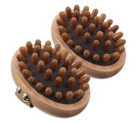 VICASKY 2pcs Wood Scalp Massager Brush Beechwood Meridians Scraping Massage Comb Acupoint Massage Brush for Full Body Relaxation
