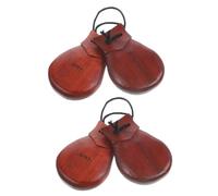 VICASKY 2Pcs Wooden Castanet Percussion Instruments Handheld Spanish Castanets for Adults Music Education and Rhythm Learning