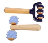 VICASKY 2pcs Wooden Handheld Massage Roller for Legs Arms Massage Roller Tool Beads for Home Office Use Wooden Body Massager