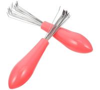 VICASKY 2PCS Wooden Handle Hair Brush Cleaning Tool Ergonomic Comb Cleaner for Easy Hair Removal for Home Salon Use Durable and Reliable Comb Cleaning Claws Random Color