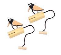 VICASKY 2Pcs Wooden Percussion Woodpecker Shape Doorbell Musical Instrument for Fun Play and Decorative Use