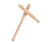 VICASKY 2pcs Wooden Soprano Recorder with German English Fingering Woodwind Instrument for Beginners Accurate Tuning Lightweight Portable Music Flutes for Early Education and Practice