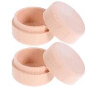 VICASKY 2pcs Wooden Tooth Keepsake Box with Dedicated Compartments for Teeth and Fetal Hair Storage Sustainable Wood Organizer for Boys and Gift for Shower and Memories