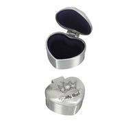 VICASKY 2pcs Zinc Alloy Baby Tooth Keepsake Box Built-in Flannelette, Round Shape Protector for Children's First Teeth Storage, for Birthday Or New Year