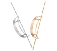 VICASKY 2pcs Zinc Alloy Long Hair Stick Clip for Women Vintage Hair Pin Brushed Gold and Silver Finish and Ponytail Styling