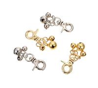 VICASKY 2sets Cat Bells Keychain Set Vintage Zinc Alloy Key Holders Double Bells Design Pendant Loud Sound for Pet Collars Adorable Pet Accessory for Cats and Dogs 4pcs*2