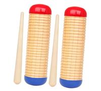 VICASKY 2sets Guiro Shaker Rattle Sand Hammer and Wooden Maracas for Ukulele Finger Shaker Party Interactive Prop