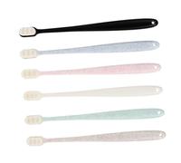 VICASKY 2sets Soft Bristle Toothbrush for Adults Ergonomic Handle Gentle Gum Care Green Blue Pink Beige Black White Durable Dual Purpose Design with Cleaner 6pcs*2