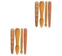 VICASKY 2sets Wooden Acupuncture Point Massagers Portable Foot Massager Sticks for Whole Body Relaxation Natural Smooth Finish Trigger 4pcs*2