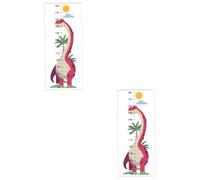 VICASKY 2sheets Cartoon Height Measuring Sticker Wall Decal for Boys and Girls Self-Adhesive Animals Design Growth Chart Home Decor Bedroom Accessories