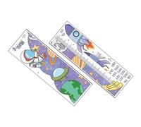 VICASKY 2sheets Space Decorations for Boys and Girls Astronaut Wall Stickers Growth Chart Sticker for Nursery Removable No Residue