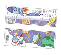 VICASKY 2sheets Star Astronaut Wall Sticker Self-Adhesive Height Sticker Growth Height Chart for Boys and Girls Decor Space Theme Design