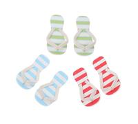 VICASKY 3 Pairs Miniature Slippers Prop Cute Summer Decorative Slipper Model for Doll House Realistic Tiny Blue White Red White Green for Miniature Scenes and Crafts