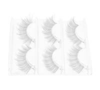 VICASKY 3 Pairs Reusable White Artificial Fiber False Eyelashes with Intense Volume, Lightweight Lash Strips for Festival and Party Makeup, Pack for Dramatic Eye Enhancement