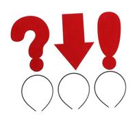 VICASKY 3 Pcs Creative Funny Hairbands Red Question Mark Arrow Headbands for Halloween Cosplay Masquerade Party Accessory Spa Use