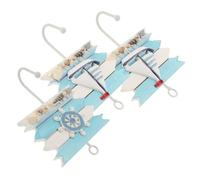 VICASKY 3 Pcs Creative Mediterranean Wall Ornament Artistic Coat Hooks for Home Decoration Pure Color Saturated Rustic Hanging Accessories for Keys Towels and Items Random Styles