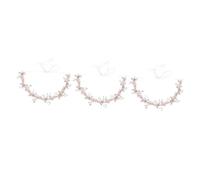 VICASKY 3 pcs Elegant Bridal Pearl Headband with Rhinestone Flower Rose Gold Alloy Hair Accessory for Wedding Bride Prom and Formal Occasions