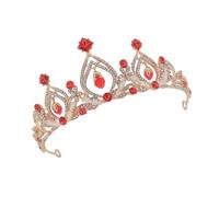 VICASKY 3 pcs Elegant Red Crystal Birthday Crown Headdress Rhinestone Tiara for Stylish Princess Party Costume Accessory for Birthdays and Cosplay