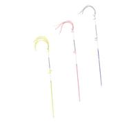 VICASKY 3 Pcs Spring Rod Cat Teaser with Tassels Interactive Pet Teasing Sticks for Indoor Cats Stimulates Senses and Encourages Active Play Pink Yellow Purple