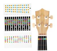 VICASKY 3 Pcs Ukulele Fretboard Stickers Note Decals Assorted Color Paper Easy to Peel off Clearly Printed Design for Learning Practice Beginners
