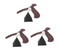 VICASKY 3 Sets Balancing Bird for Finger Adornment Eagle Art Craft with Pyramid Stand Stylish Home Decoration Educational Retro Wobble for Adults