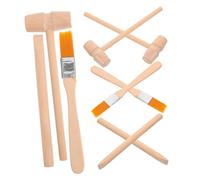 VICASKY 3 sets Dinosaur Digging Tools Wooden Excavation Hammer Brush Kit for Gemstone Digging Educational Tool for Developing Hand Eye Coordination and Creativity