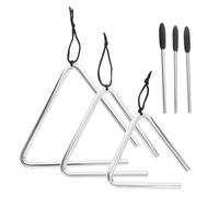 VICASKY 3 Sets Music Triangle Percussion Instrument Iron Triangles with Bright Clear Sound for Music Learning and Creative Play