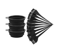 VICASKY 3 Sets Professional Hair Dye Bowl and Brush Set with Foldable Mixing Bowls for Even Color Distribution No-spill Design and Nourishing Hair Treatment Salon Kit for Women Home and
