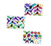 VICASKY 3 Sheets Halloween Glow Stickers Star Themed Wall Decals PVC Halloween Decorations for Classroom Easy Peel Off