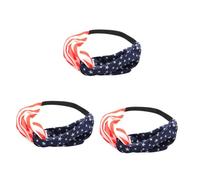 VICASKY 30 Pcs American Flag Cloth Headbands for Women Elastic Stripe Hairbands with Crossing Knot Design Soft Lightweight Hair Accessories for Sports Party and Facial Care