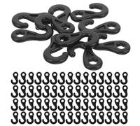 VICASKY 300pcs Black Plastic Rv Awning Hooks for Canopy Cord, Tent Hooks for Outdoor and Camping Lights, Caravan Accessories for Hanging String Lights