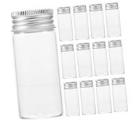 VICASKY 30pcs Clear Glass Vials with Leakproof Screw Caps Small Test Tubes for Powder Capsules Herbs Portable Sealed Sample Storage Bottles for Lab Field Studies and Daily Use