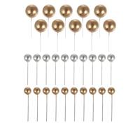 VICASKY 30pcs Foam Ball Cake Decorations Set 4cm Gold Balls 10pcs Birthday and Shower Cake Topper for Party Cupcake Decorating