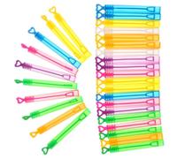 VICASKY 30pcs Heart-shaped Bubble Tubes Refillable Bubble Maker Sticks Mini Wands for Party Favors and Outdoor Summer Fun Random Color