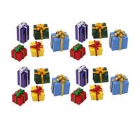 VICASKY 30pcs Mini Resin Boxes Unique Holiday Decor for Christmas Village DIY Handicraft Accessories Tiny Box Decorations for Festive Setup Reusable Ornament Crafting